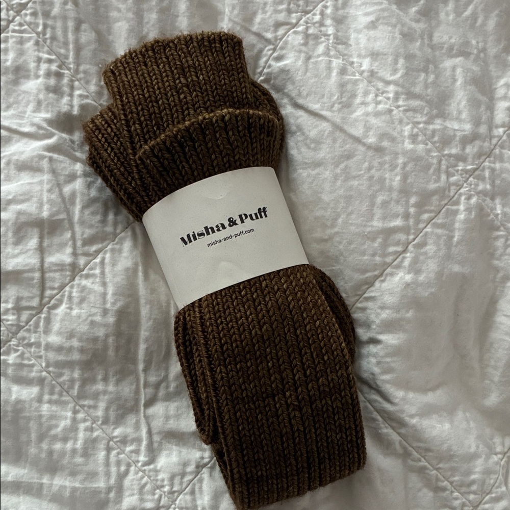 Misha And Puff Brown Knit Socks
